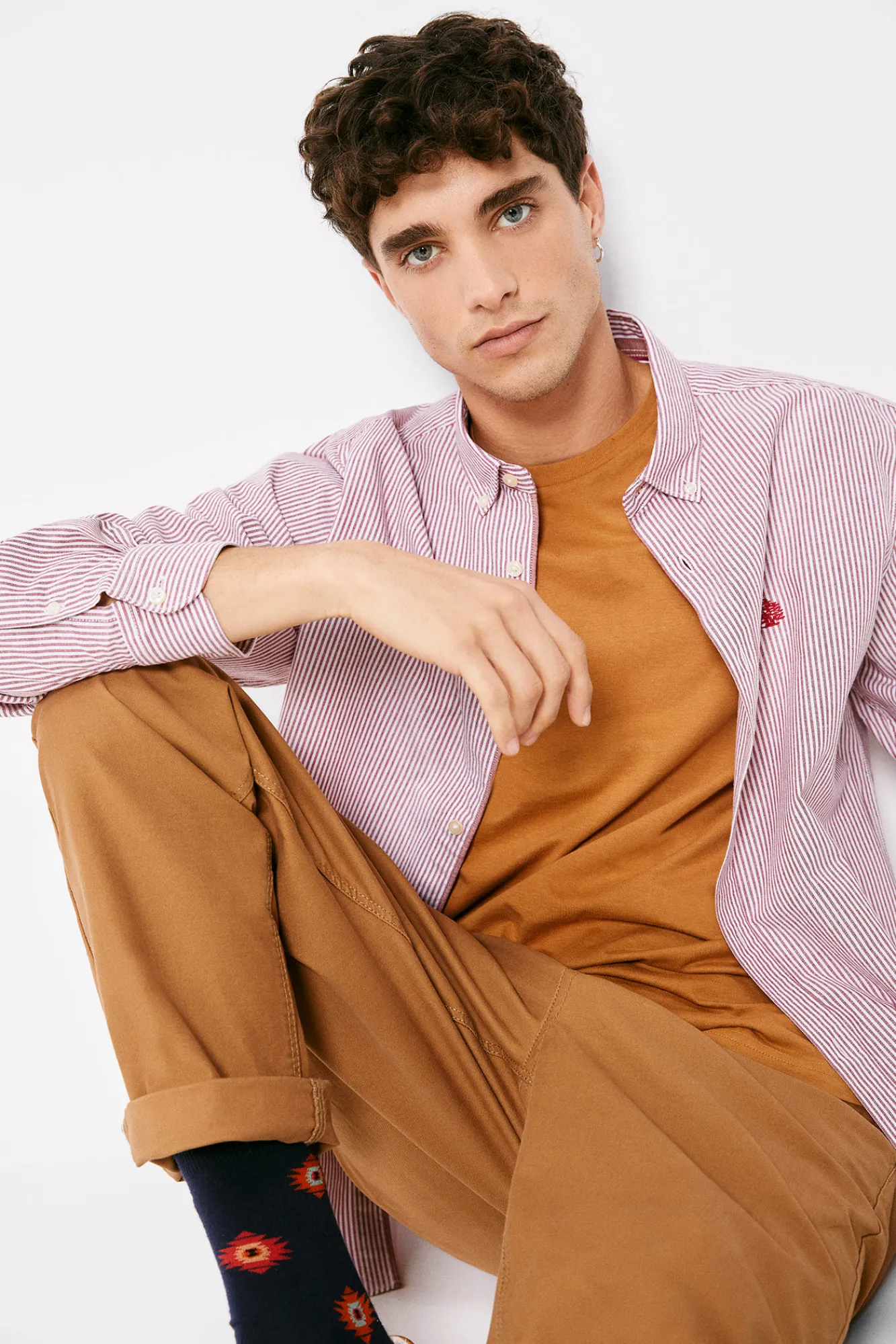* Camisa Pintpoint Rayas Rojo Discount
