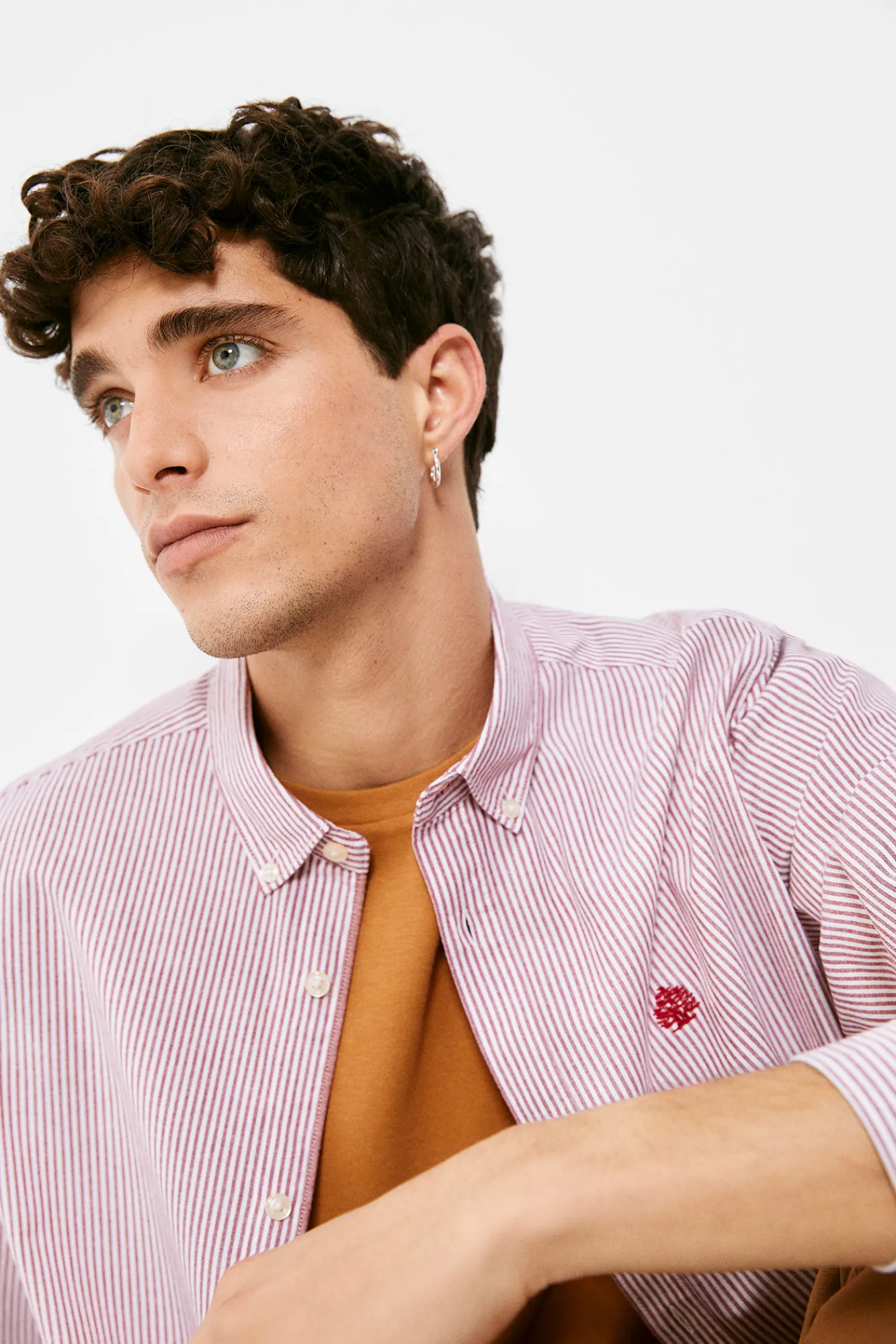 * Camisa Pintpoint Rayas Rojo Discount