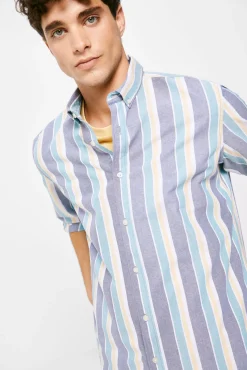 * Camisa Pintpoint Rayas Azul Medio Online