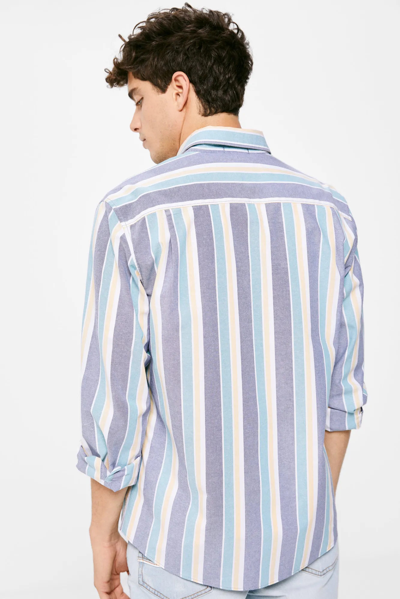 * Camisa Pintpoint Rayas Azul Medio Online