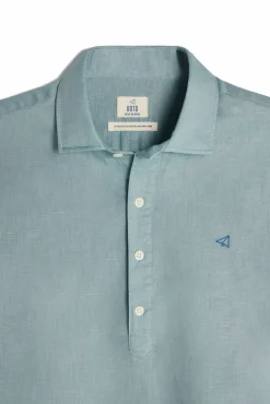 Ooto Camisa Polera Lino Manga Larga Verde