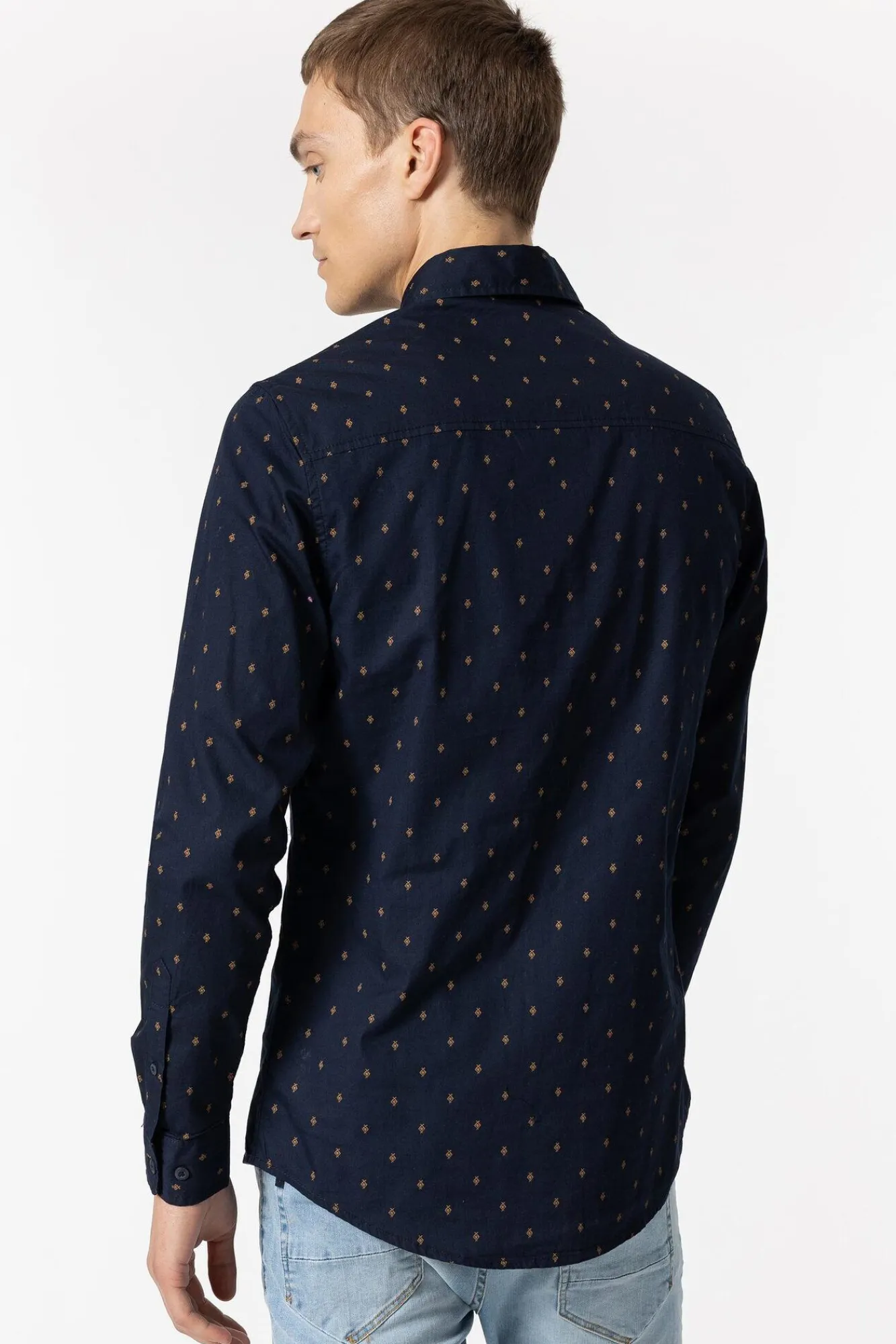 Tiffosi Camisa Popelin Slim Fit Estampada Navy Online