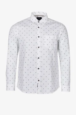 Tiffosi Camisa Popelin Slim Fit Estampada Blanco Sale