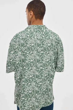 Inside Camisa Print Floral Estampado Verde Best