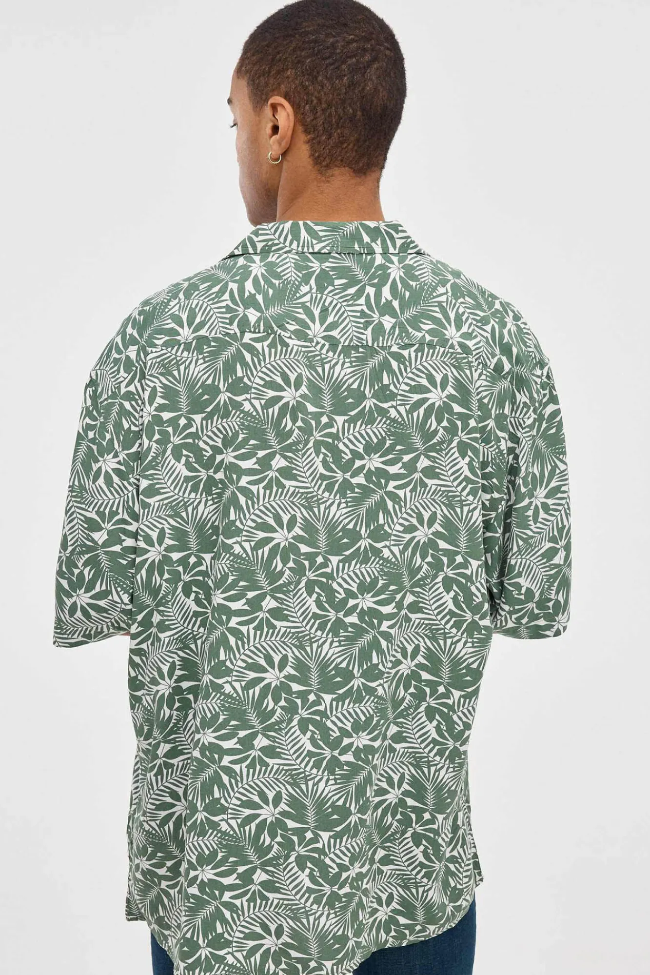 Inside Camisa Print Floral Estampado Verde Best