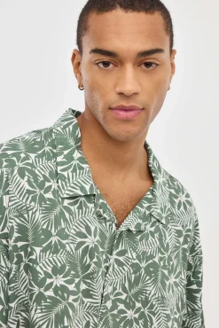 Inside Camisa Print Floral Estampado Verde Best