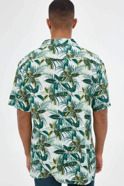 Inside Camisa Print Flores Estampado Verde Discount