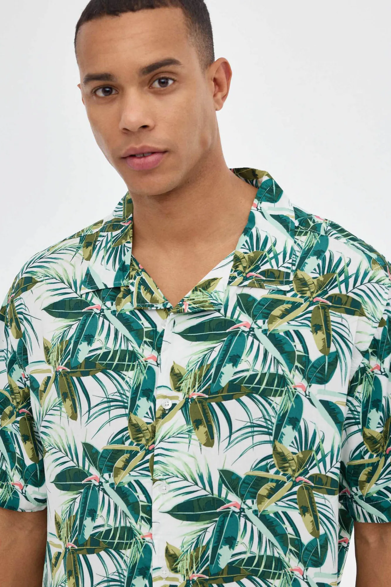 Inside Camisa Print Flores Estampado Verde Discount