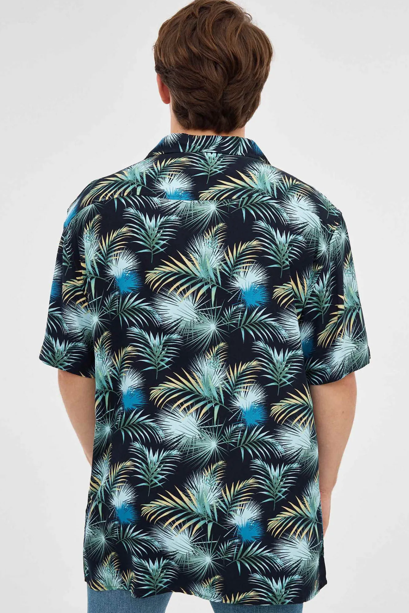 Inside Camisa Print Hojas Azul Sale