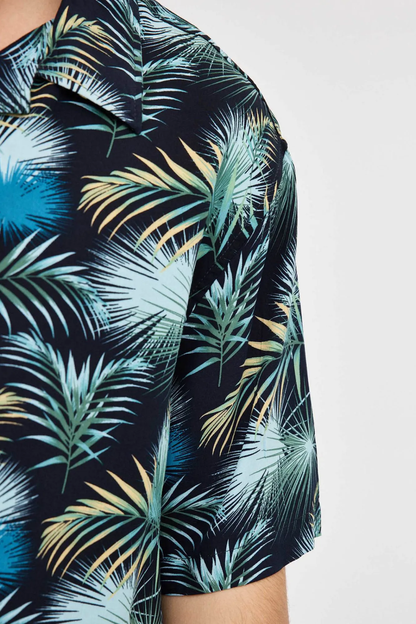 Inside Camisa Print Hojas Azul Sale