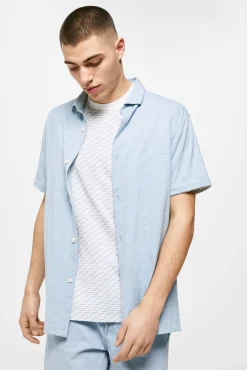 * Camisa Punto Azul Claro Outlet