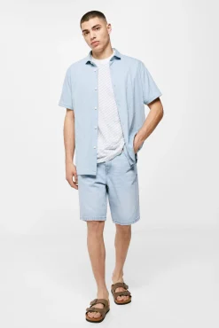 * Camisa Punto Azul Claro Outlet