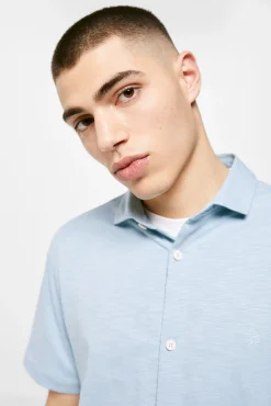 * Camisa Punto Azul Claro Outlet