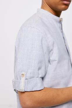 * Camisa Rayas Azul Medio New