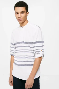 * Camisa Rayas Azul Medio New