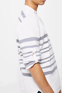 * Camisa Rayas Azul Medio New