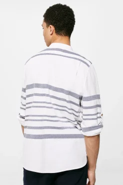 * Camisa Rayas Azul Medio New
