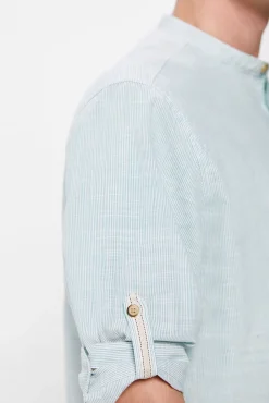 * Camisa Rayas Turquesa Outlet