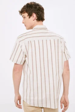 * Camisa Rayas Mao Beige Medio Sale