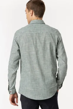 Tiffosi Camisa Regular Fit Rayas Verde Hot
