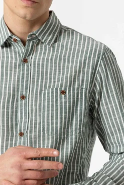Tiffosi Camisa Regular Fit Rayas Verde Hot