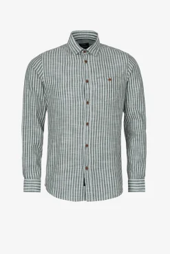 Tiffosi Camisa Regular Fit Rayas Verde Hot