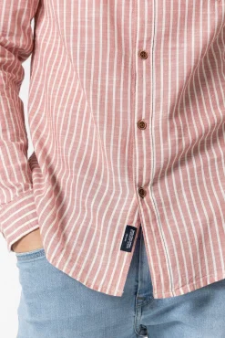 Tiffosi Camisa Regular Fit Rayas Rojo Outlet