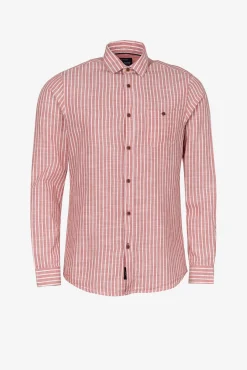 Tiffosi Camisa Regular Fit Rayas Rojo Outlet
