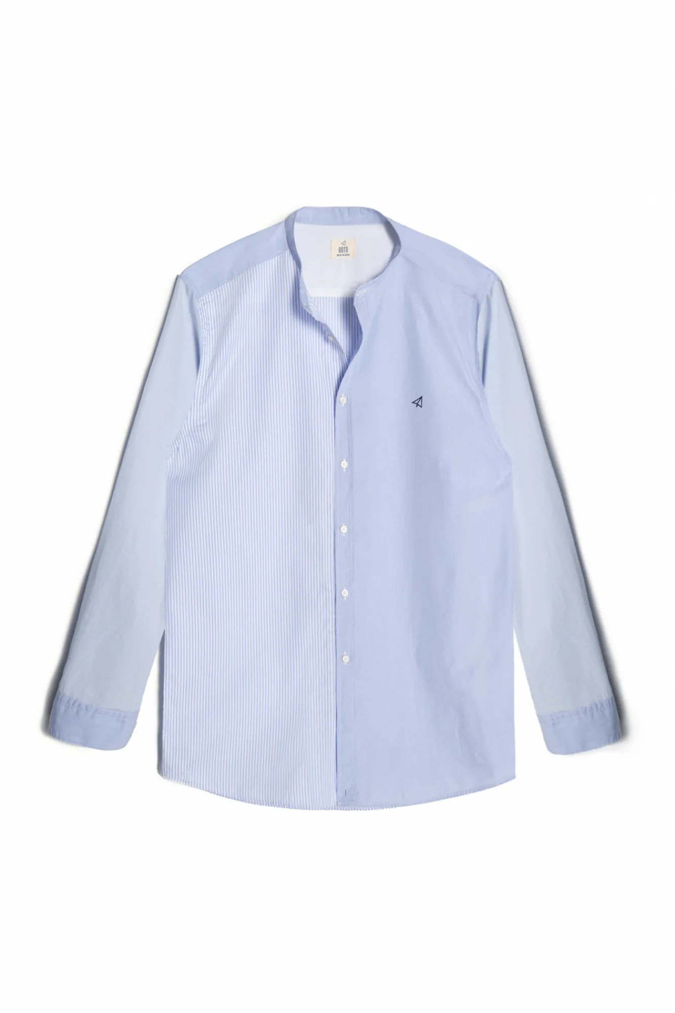 Ooto Camisa Slim Cuello Mao Estampado Rayas Azul Outlet