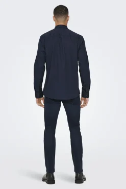 Only & Sons Camisa Slim Fit Navy Outlet