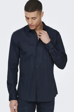 Only & Sons Camisa Slim Fit Navy Outlet