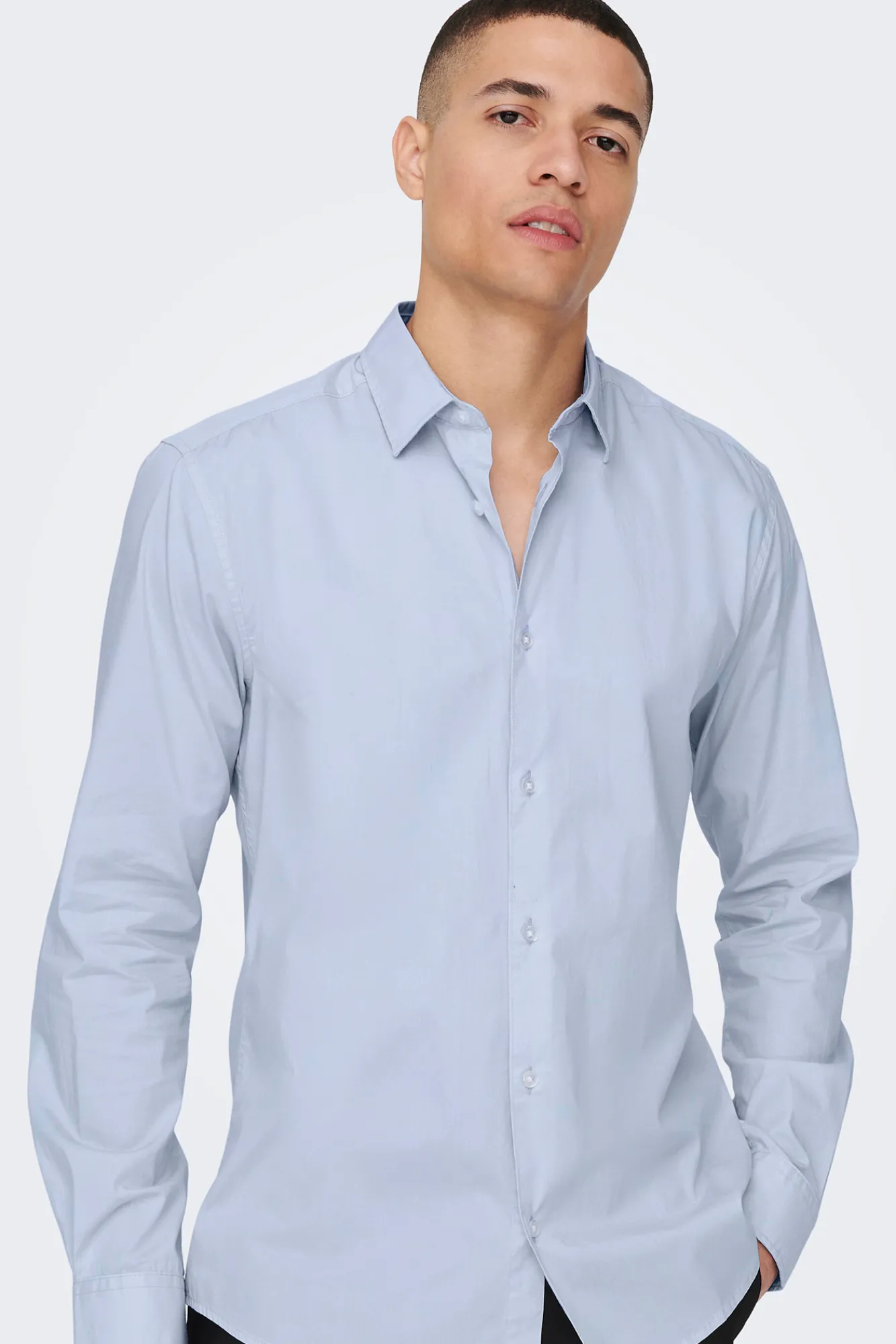 Only & Sons Camisa Slim Fit Azul Claro Discount