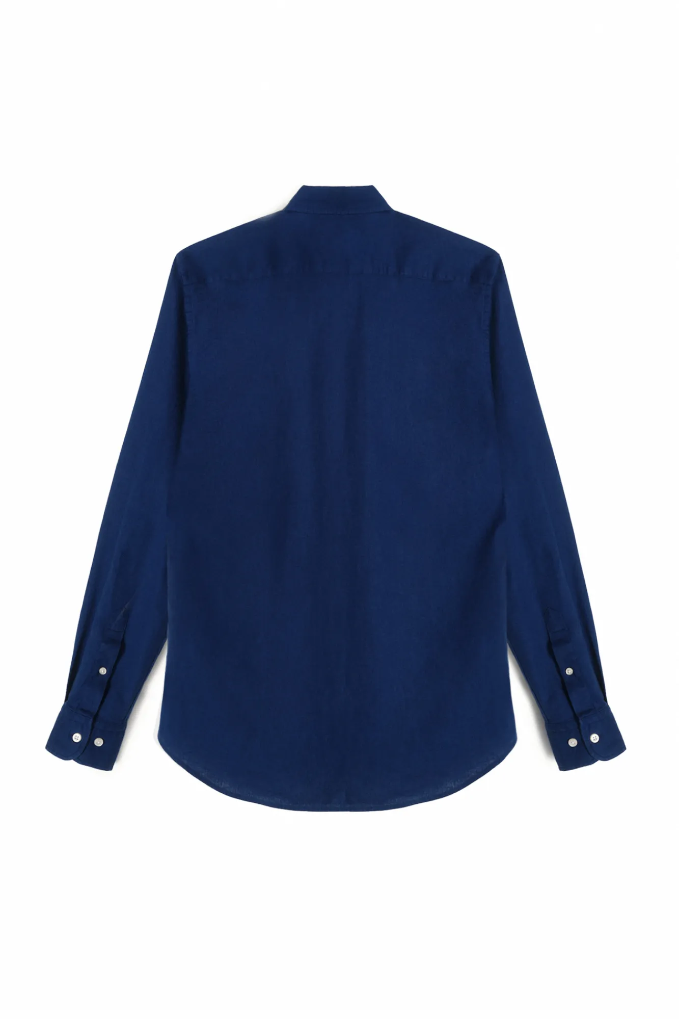 Ooto Camisa Slim Lino Manga Larga Azul Oscuro Sale