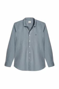 Ooto Camisa Slim Lino Manga Larga  Gris Best