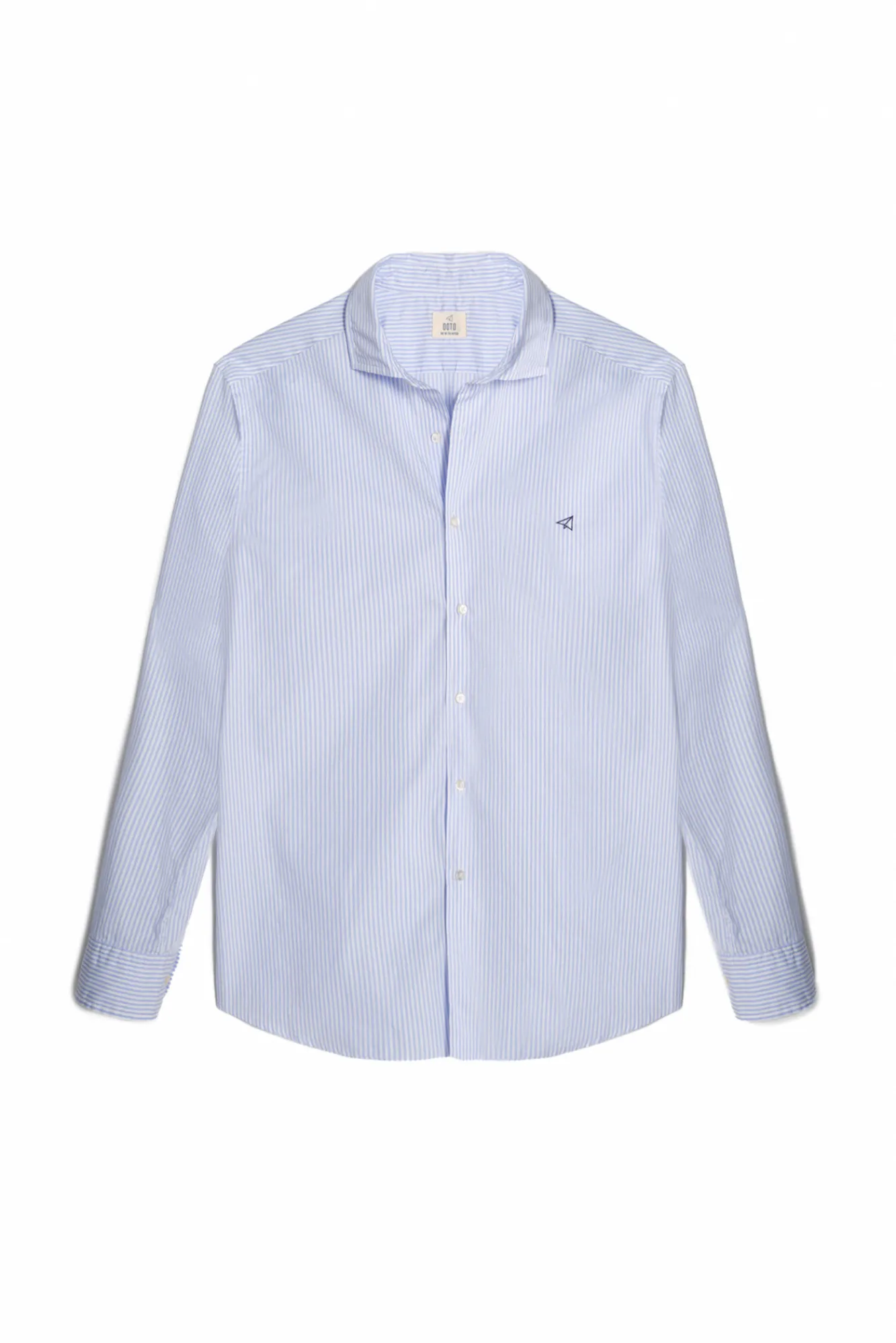 Ooto Camisa Slim Mil Rayas Manga Larga Azul Discount