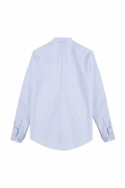 Ooto Camisa Slim Mil Rayas Manga Larga Azul Discount