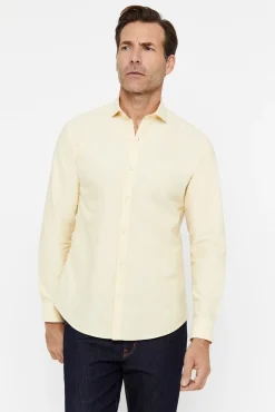 Cortefiel Camisa Slim Oxford Lisa Amarillo Online