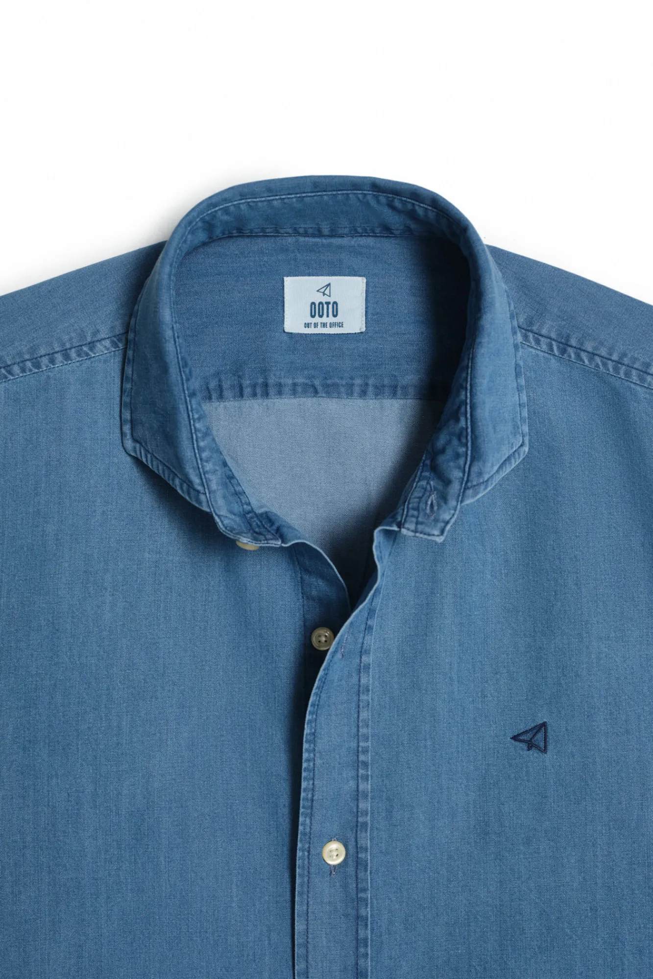 Ooto Camisa Slim Vaquera Manga Larga Azul Best