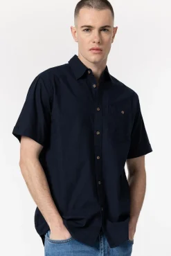 Tiffosi Camisa Slub Regular Fit Navy