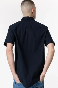 Tiffosi Camisa Slub Regular Fit Navy