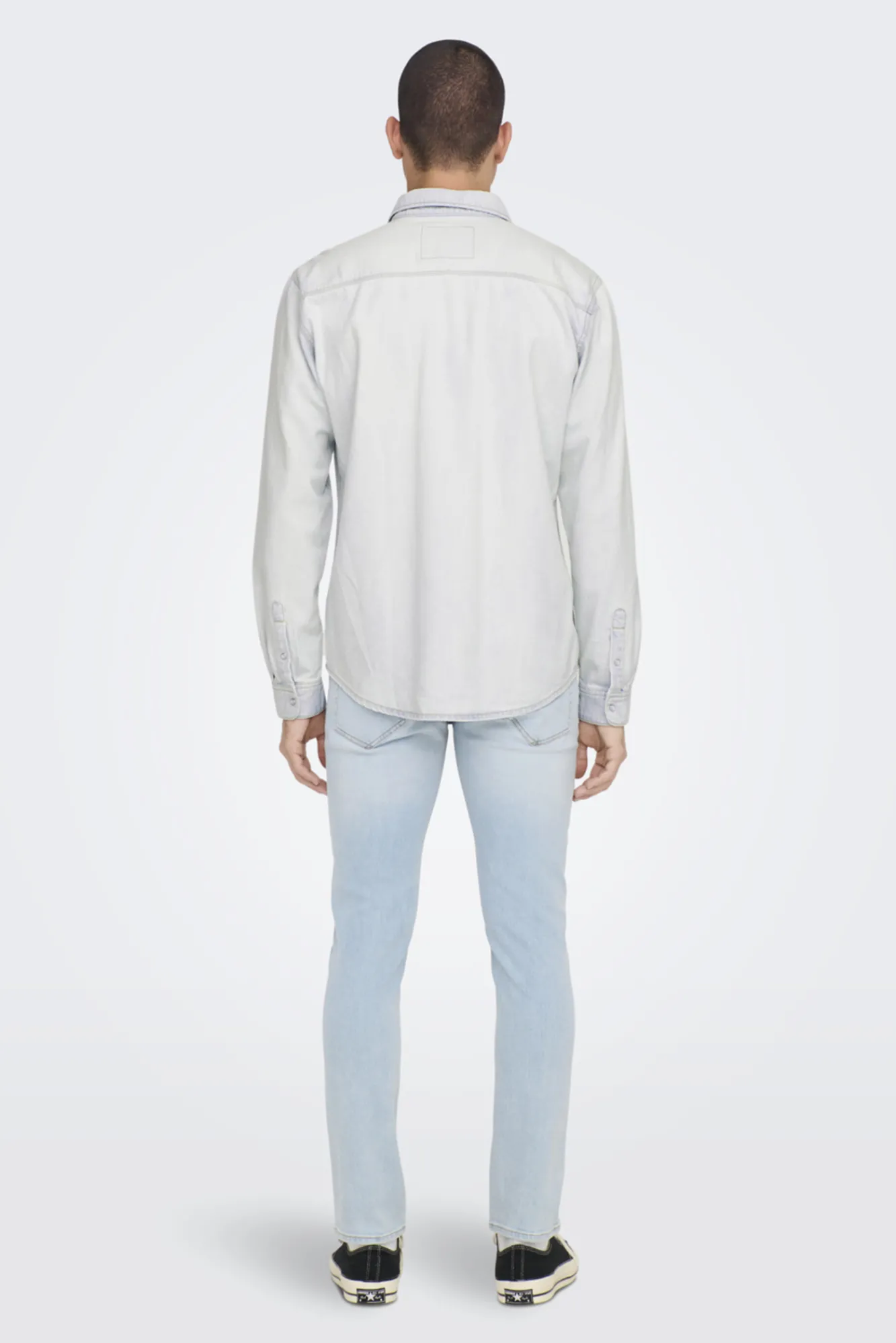 Only & Sons Camisa Tejido Denim Azul Claro Outlet