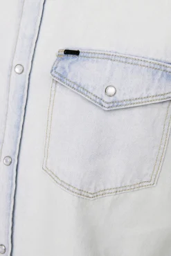Only & Sons Camisa Tejido Denim Azul Claro Outlet