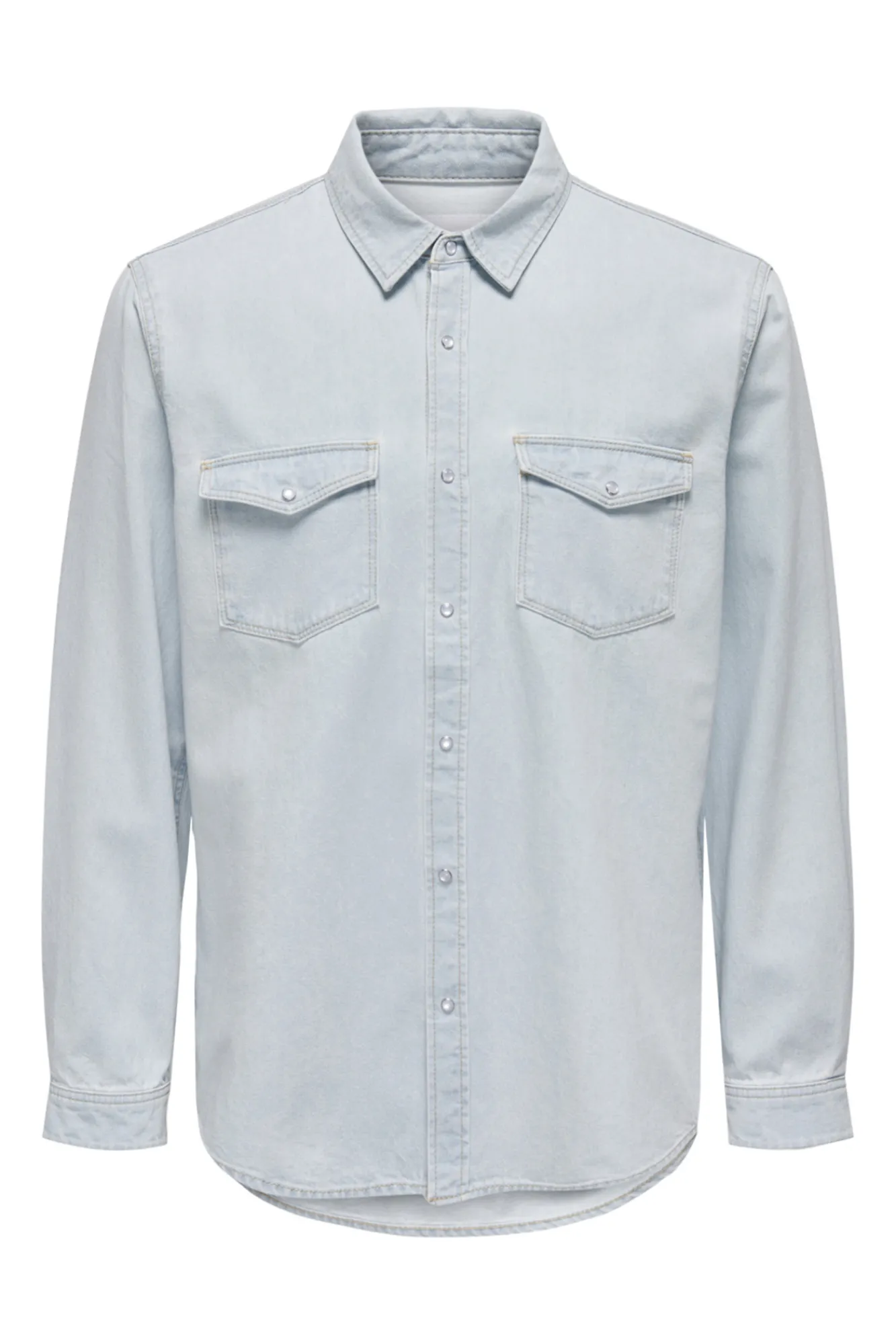 Only & Sons Camisa Tejido Denim Azul Claro Outlet
