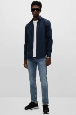 HUGO Camisa Vestir Navy Clearance