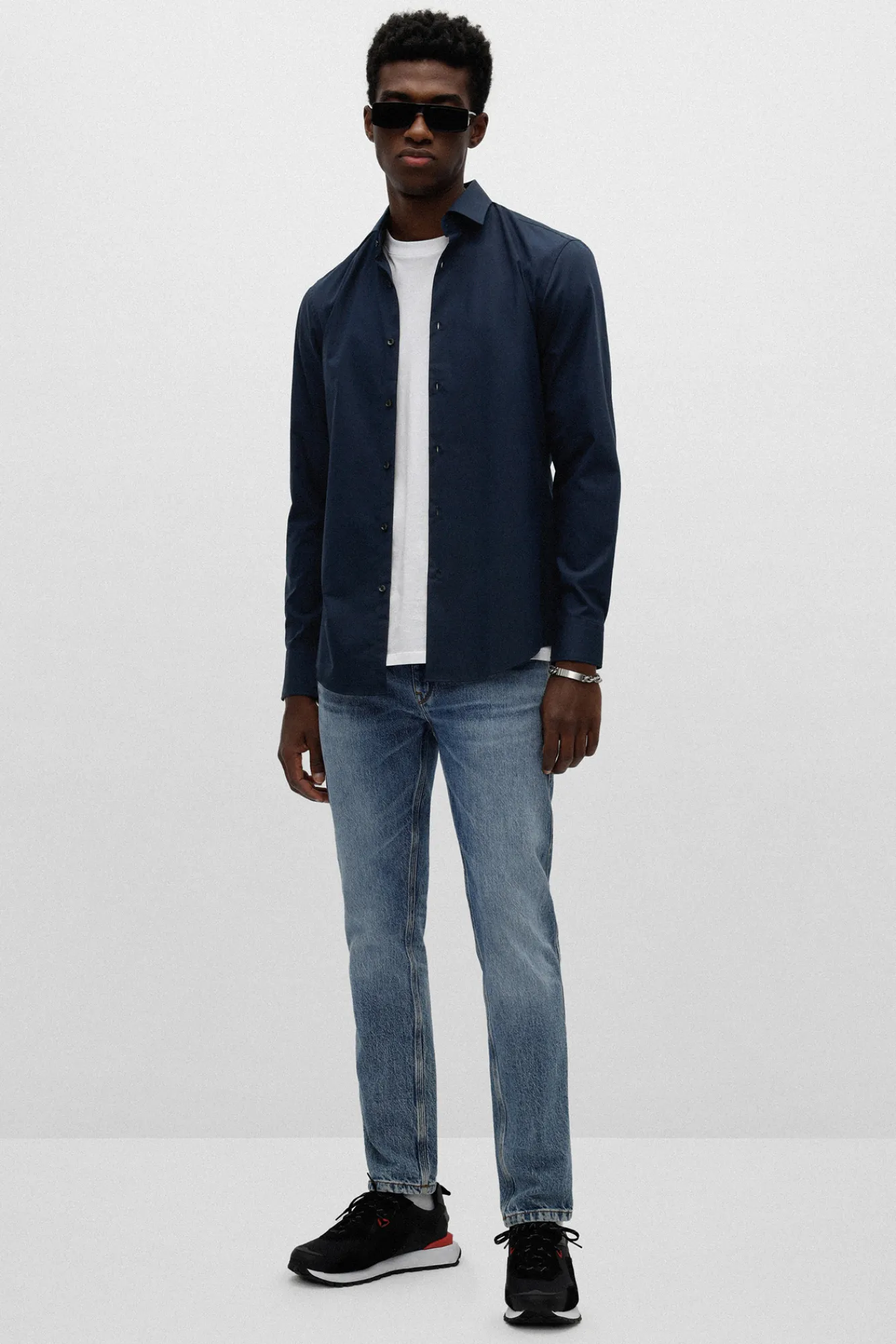 HUGO Camisa Vestir Navy Clearance