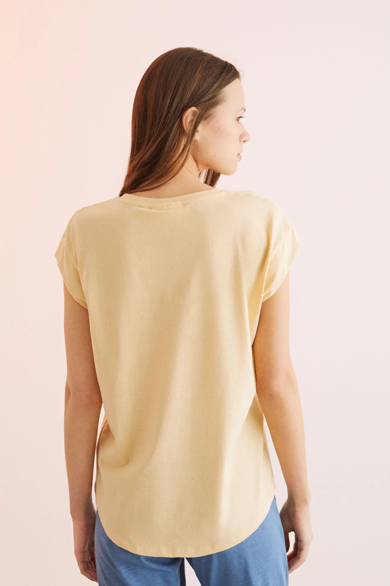 Women'secret Camiseta Algodon Manga Corta Snoopy Amarillo Discount