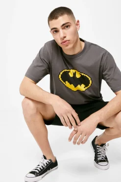 * Camiseta Batman Logo Gris Oscuro Discount