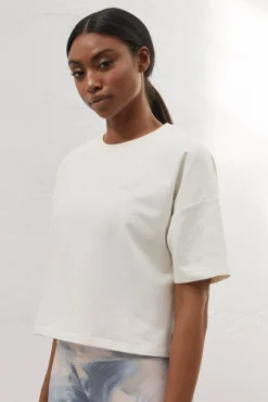 Dash and Stars Camiseta Crop Blanca Beige Best