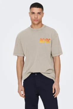Only & Sons Camiseta De Manga Corta Gris Medio Sale