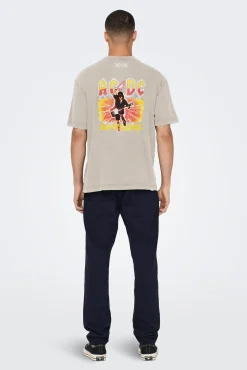 Only & Sons Camiseta De Manga Corta  Gris Medio Sale